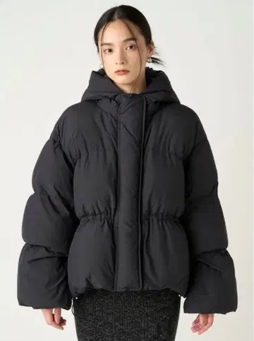 후드 드로스트 숏 다운 코트