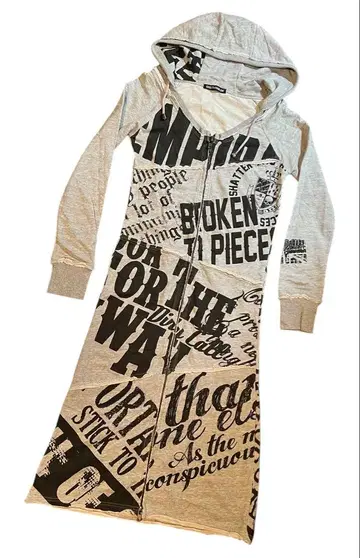 GHOST OF HARLEM y2k 더블 지퍼 롱 후드티 원피스