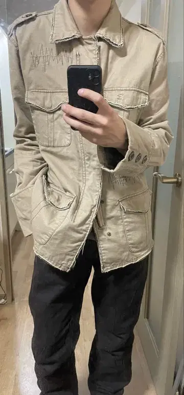 archive military double zipped jacket