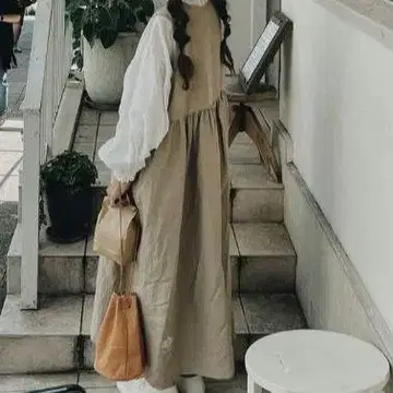 핸드메이드 작가님 린넨 슬리브리스 원피스