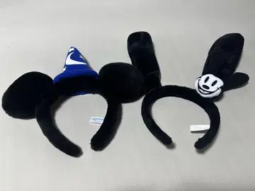 디즈니랜드 디즈니씨 미키 오즈왈드 귀 달린 머리띠 세트