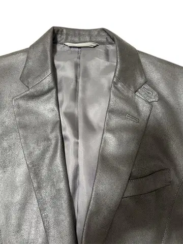 블랙 가죽 블레이저