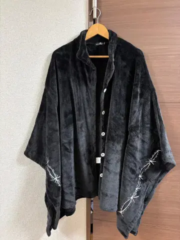 플리스 블랙 오픈 프론트 자켓