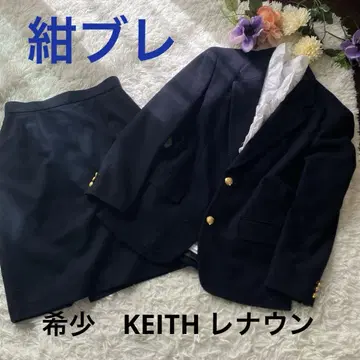 레어 KEITH 레나운 네이비 재킷 골드 버튼 셋업 울 100%
