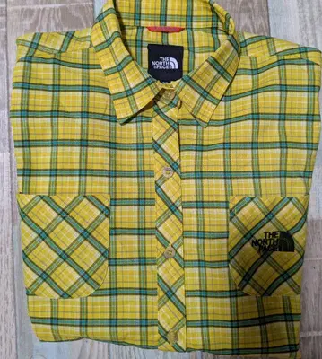 새상품급, THE NORTHFACE, 쿨맥스, 체크 긴팔, 자수 마크