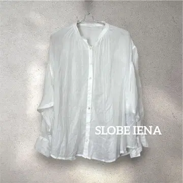 SLOBE IENA 슬로브 이에나 라미 개더 셔츠 화이트