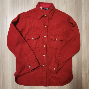 LANDS'END 80s 90s USA제 울 셔츠 L 레드 빨간색