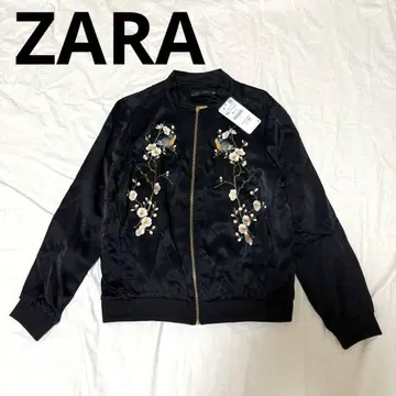 미사용 ZARA 매실 꾀꼬리 자수 스카잔 자켓 일본풍 패턴 XS
