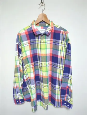 츠모리치사토 니코앤드 체크 셔츠 오버 사이즈 체크 고양이 M