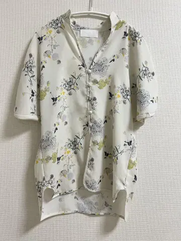 마메쿠로구치 플라워 프린트 블라우스 꽃무늬 S