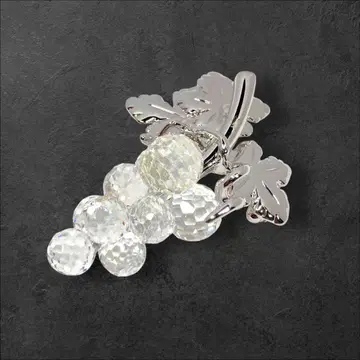 [ 레어 ] SWAROVSKI 포도 모티브 브로치 실버 x 클리어 128