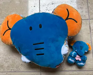 타베코 동물 코끼리 쿠션과 봉제 인형 2세트