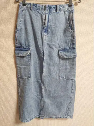 [M] GU 데님 카고 롱 스커트 미사용