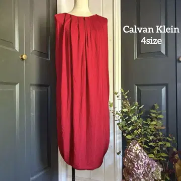 calvanKlein 슬리브리스 벌룬 원피스 빨간색 4사이즈