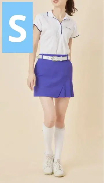 준앤로페 바디쉘 사이드 플리츠 스커트 보라색 S