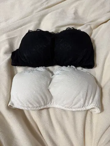 Nale 전체 레이스 와이어 브라 튜브탑 블랙, 화이트