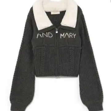 andmary Mary 로고 집업 탑 그레이