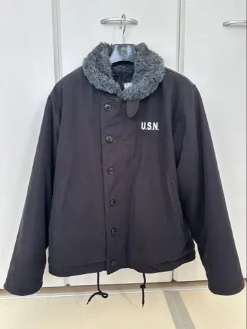 U.S.N. 블랙 밀리터리 자켓 사이즈 38