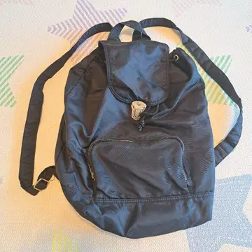 SLY 블랙 플랩식 백팩 아미 바스락 나일론