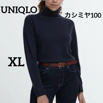 새상품급 UNIQLO 캐시미어 터틀넥 네이비 XL