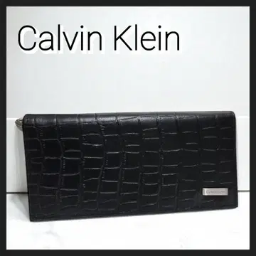 Calvin Klein 크로커다일 엠보 장지갑 남성용 블랙