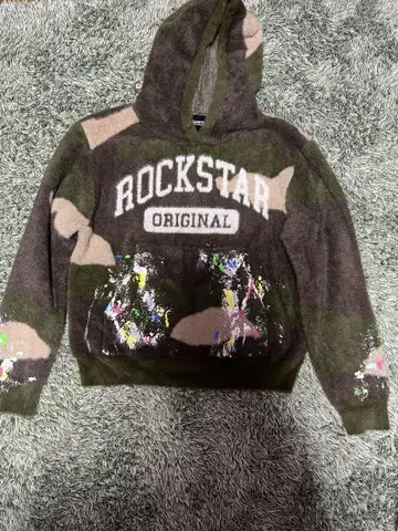 ROCKSTAR ORIGINAL 카모 패턴 후드티 S
