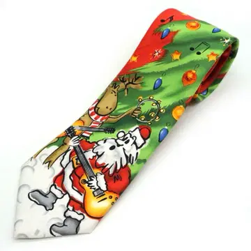 J. 가르시아 아트 넥타이 크리스마스 산타 루돌프 트리