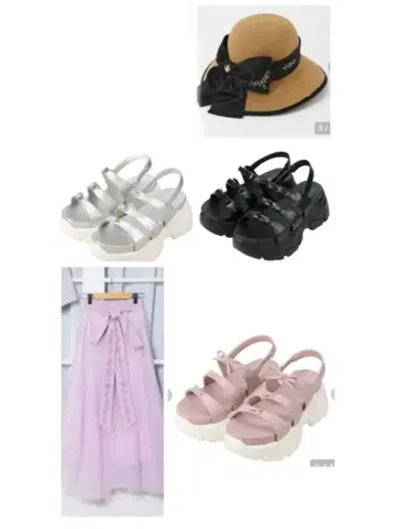 시마무라 치하루 디즈니 안나&라푼젤 스커트&샌들&모자