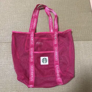 STARBUCKS 핑크 메쉬 에코백