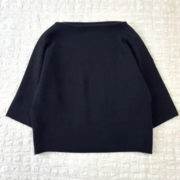 unfil 앙필 울 반팔 니트 풀오버 네이비