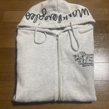 곤잘레스 그레이 프론트 지퍼 후드티