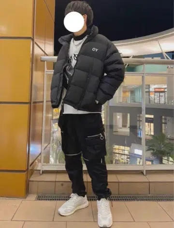 OY 다운 자켓 두꺼운 W 지퍼 블랙 덕 다운 페더 짧은 기장 프리