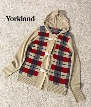 Yorkland 요크랜드 타탄 체크 더플 니트 후드티 L