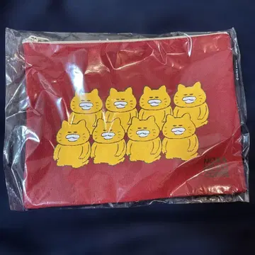 새상품 노라네코 군단 파우치 빨간색 그림책 캐릭터 고양이 테라코타 레드