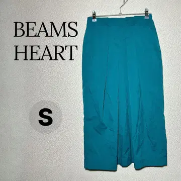 BEAMS HEART 플레어 스커트 턱 스커트 그린 S