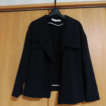 귀여운 단정함 노카라 자켓 짙은 네이비 프리
