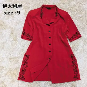 이타리야 ITARIYA 자켓 튜닉 빨간색 자수 9호 M 사이즈