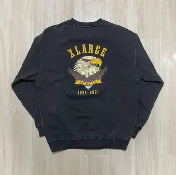 XLARGE 맨투맨 이글 독수리 흑먹색 페이드 로고