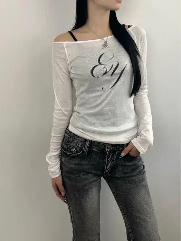[ 미사용 새상품 ] emmy 로고 시어 티셔츠