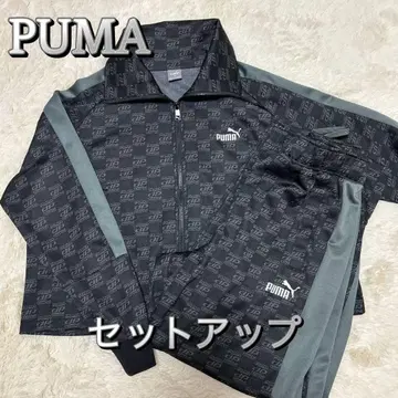 컨디션 최상 PUMA 모노그램 저지 블랙/그레이 셋업 여성용
