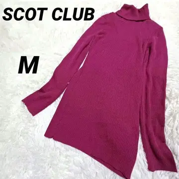 SCOT CLUB 스콧 클럽 터틀넥 하이넥 리브 니트