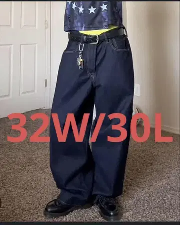 GAP 슈퍼 배기 데님 다크 린스 32W30L
