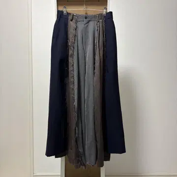 NOT CONVENTIONAL 하카마 슬랙스 네이비 그레이 브라운