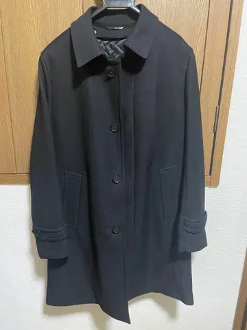 블랙 스텐카라 코트 허리 벨트 포함