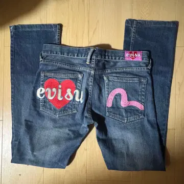 evisu 하트 자수 데님
