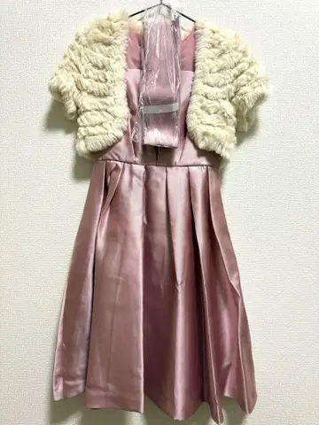 포멀 드레스 볼레로 세트 핑크 새틴 드레스 레이스업