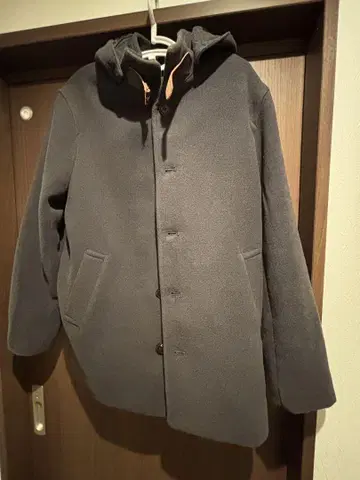 BEAMS HEART 후드 부착 코트 L 다크 그레이