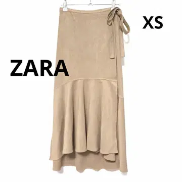 새상품급 ZARA 스웨이드 랩스커트 카멜 XS