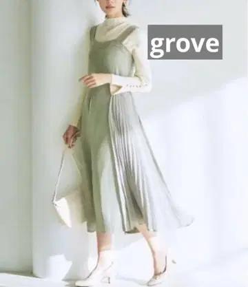 grove 사이드 플리츠 원피스 마쉬멜로우 터치