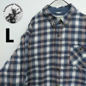 US 구제 의류 플란넬 셔츠 Weatherproof L 스모크 블루 L